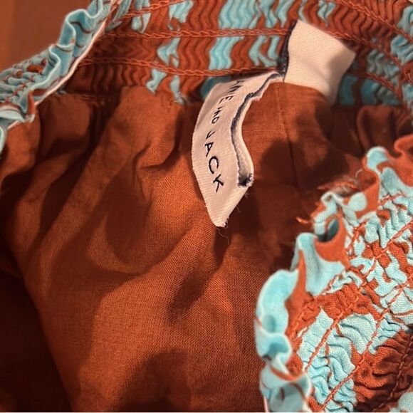 Janie & Jack teal and brown elastic waist pull on pants size 4 - Picture 4 of 7